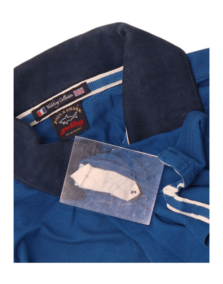 Polo da uomo Paul & Shark grande in cotone color block blu