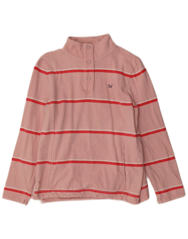 Crew Clothing Felpa da donna Maglione UK 12 Medium Pink Striped