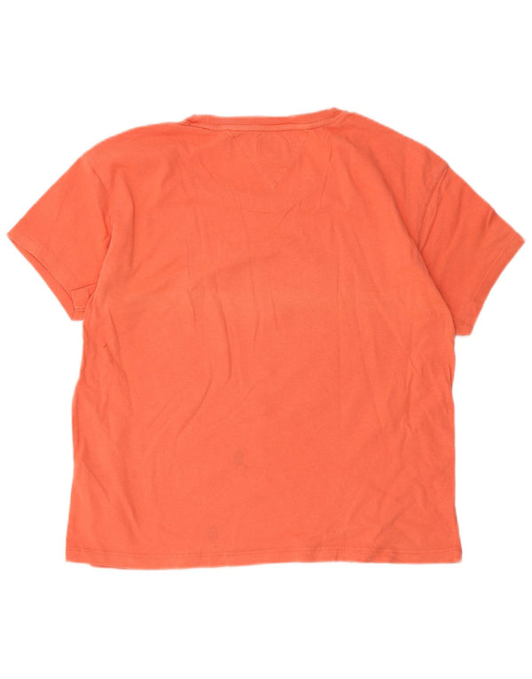 T-shirt grafica da donna Tommy Hilfiger Top UK 12 cotone arancione medio