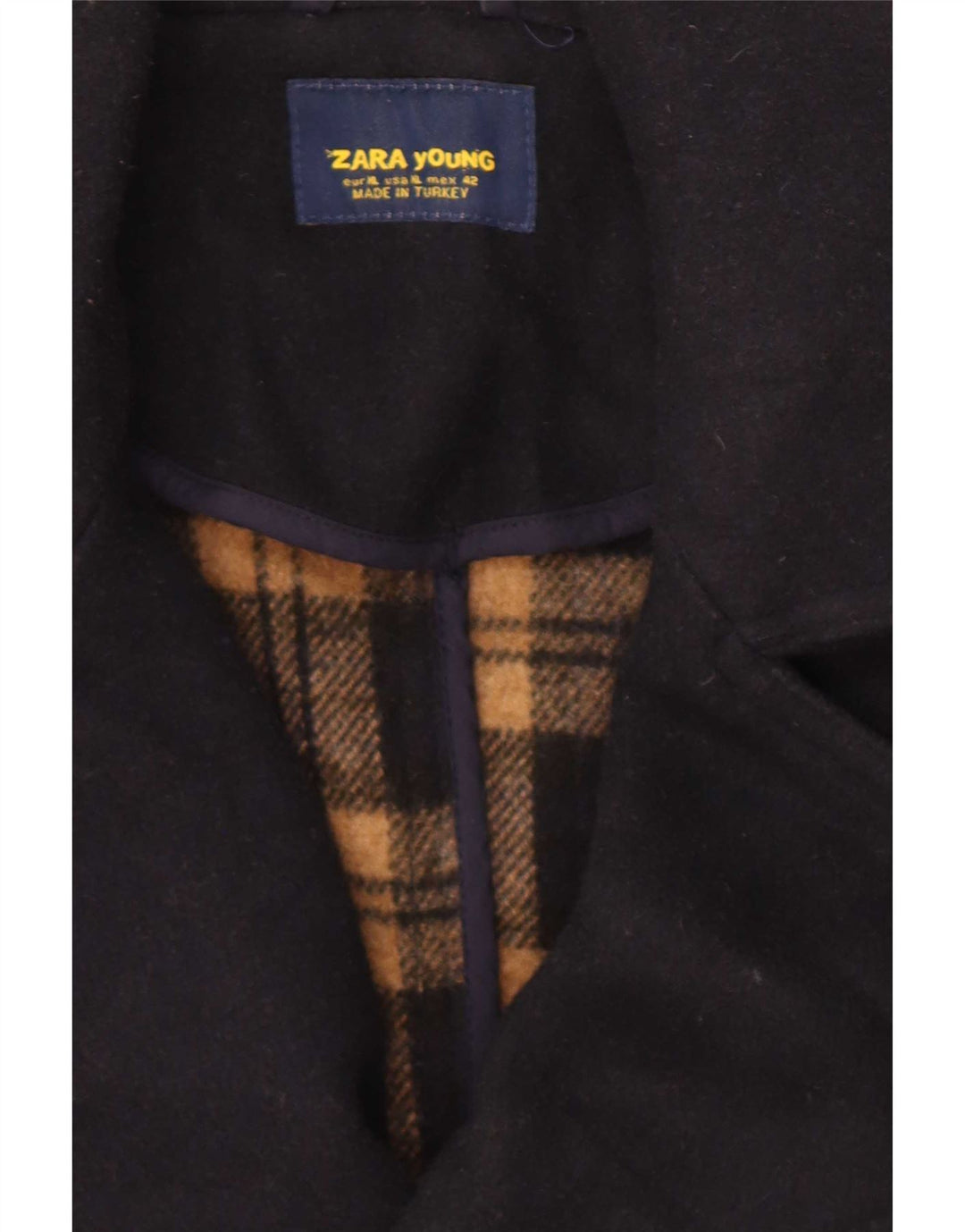 Cappotto da marinaio da uomo Zara UK 42 XL poliestere blu navy
