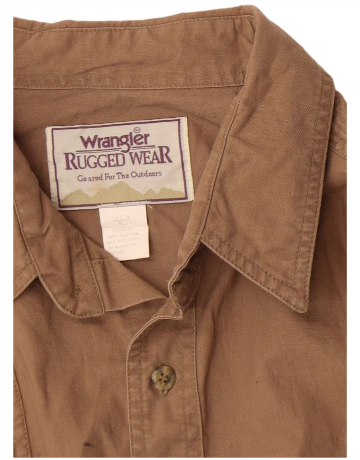 Camicia da uomo Wrangler XL in cotone marrone