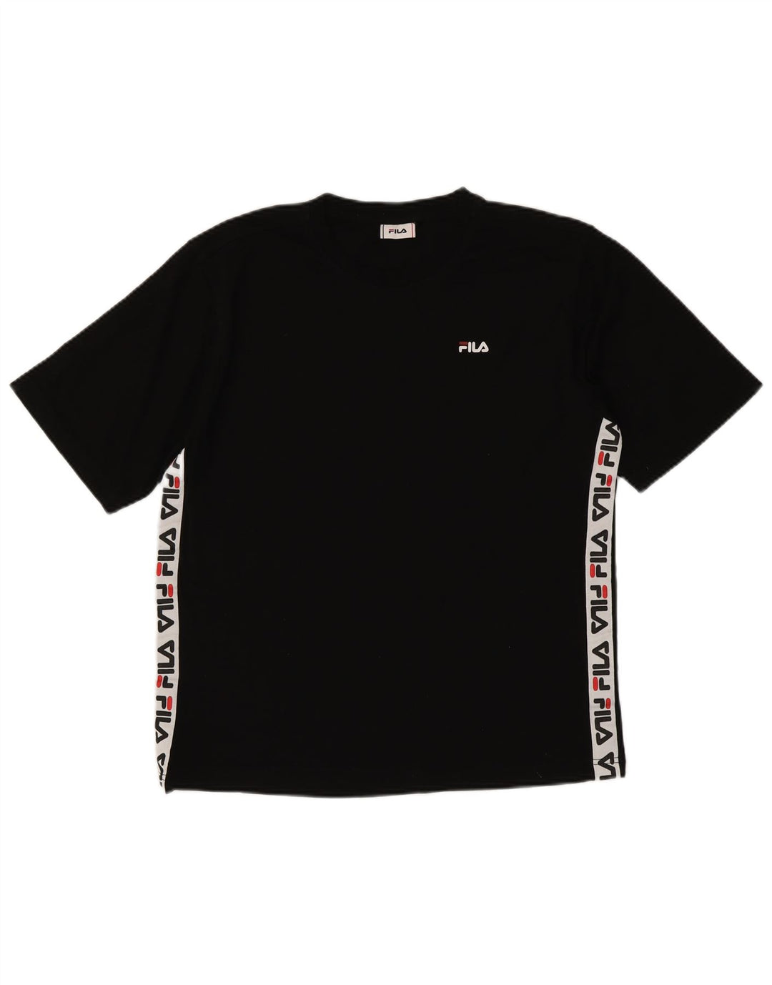 FILA Mens Graphic T-Shirt Top Medium Black Cotton