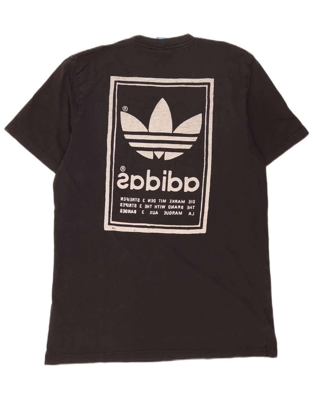 T-shirt grafica da uomo Adidas Top grande in cotone nero