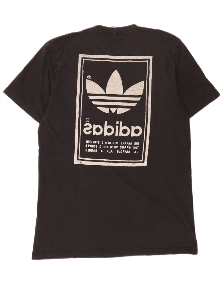 T-shirt grafica da uomo Adidas Top grande in cotone nero