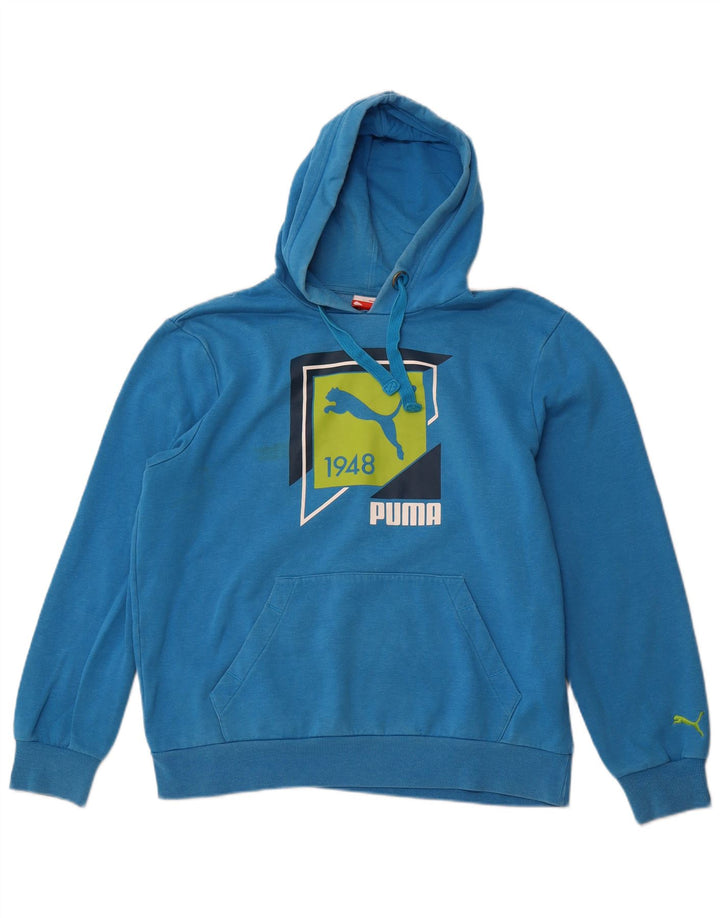 Felpa con cappuccio grafica PUMA da uomo grande blu