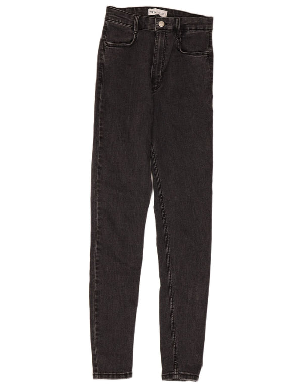 Jeans skinny a vita alta da donna Zara EU 36 XS W26 L28 Grigio
