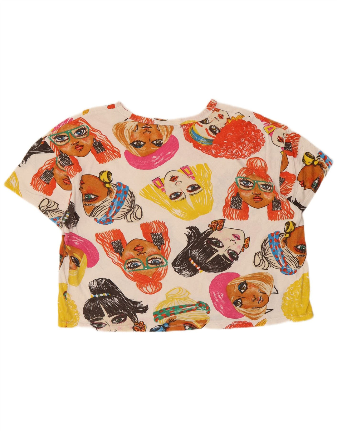 T-shirt grafica corta da donna Zara UK 14 media multicolore