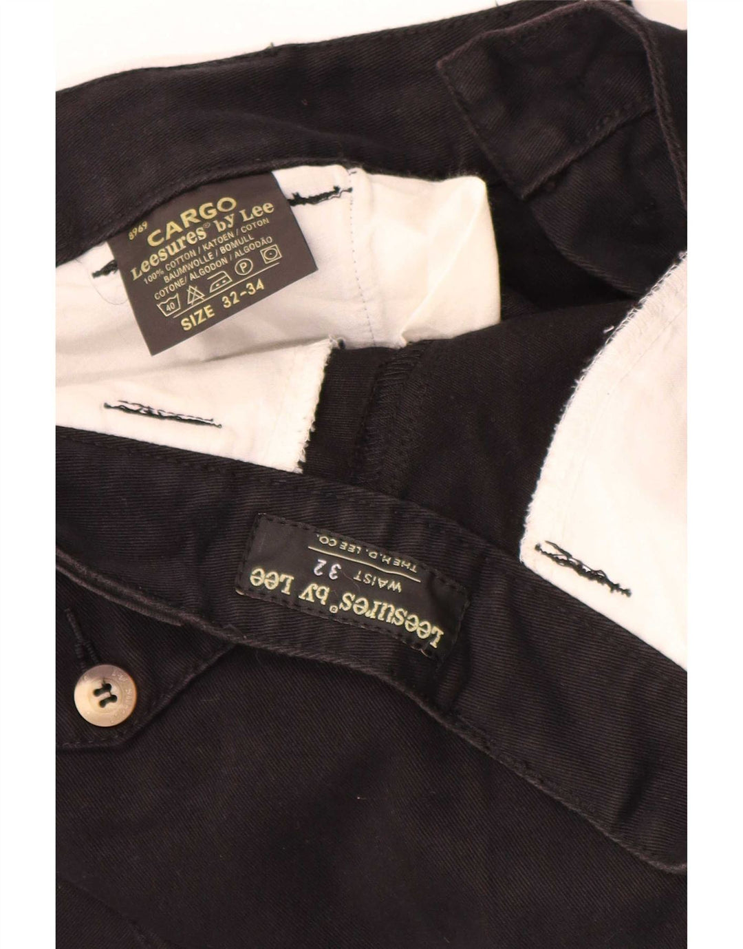 Pantaloni cargo dritti da uomo Lee W32 L34 cotone nero