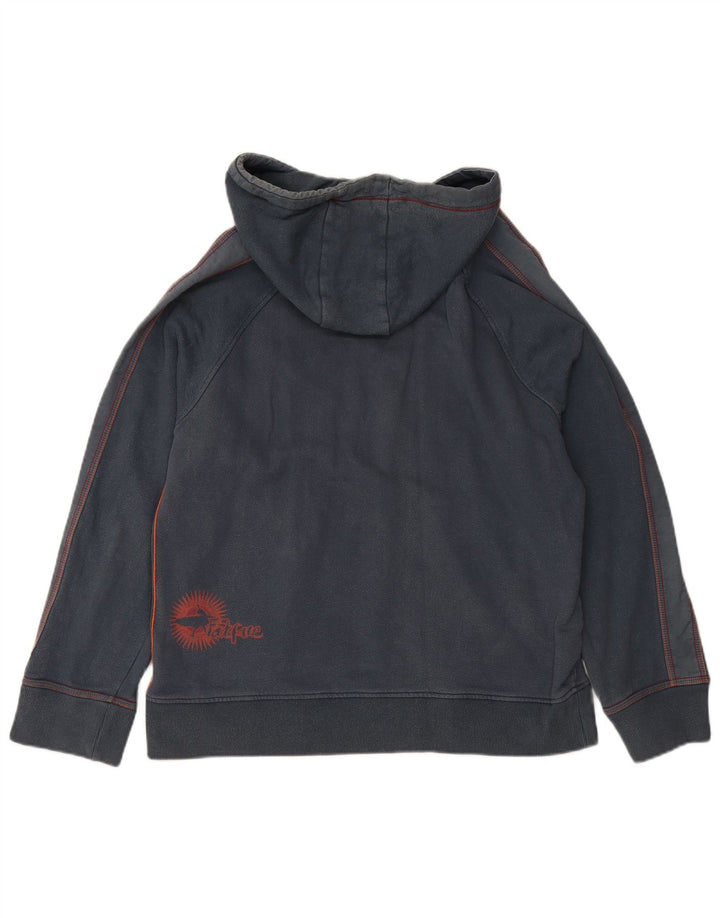 FAT FACE Felpa con cappuccio grafica da uomo in cotone grigio medio