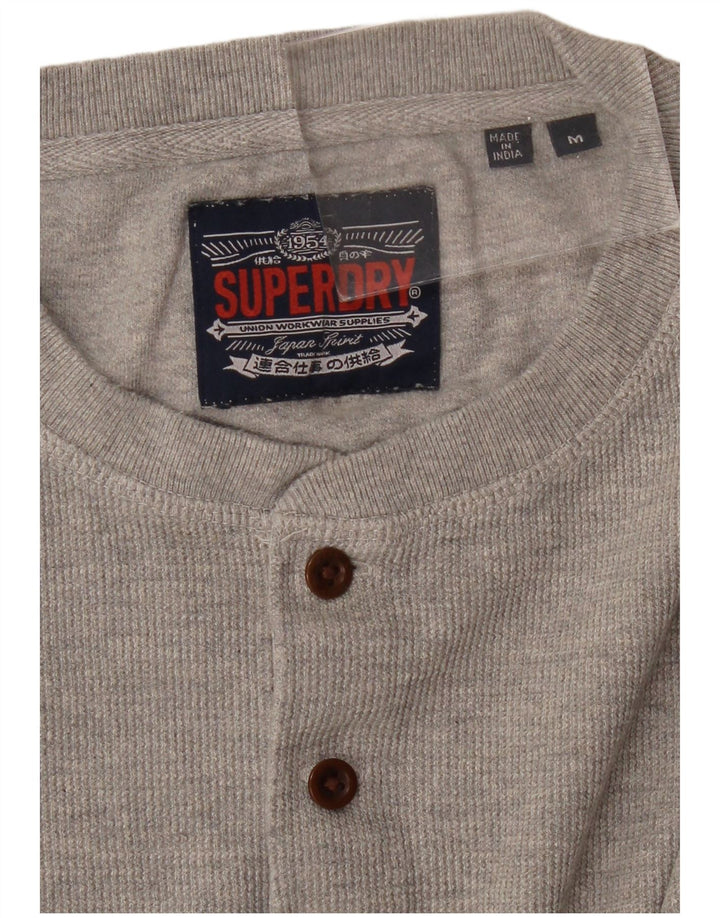 Top da uomo a maniche lunghe SUPERDRY grigio medio