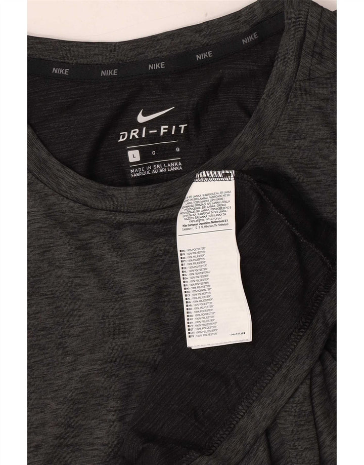 T-shirt Nike Dri Fit da uomo, grande, in poliestere chiazzato grigio