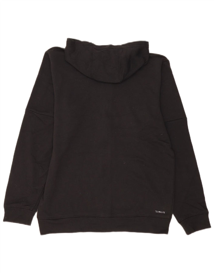 Maglione con cappuccio e zip Adidas Climalite da uomo, poliestere color block medio nero