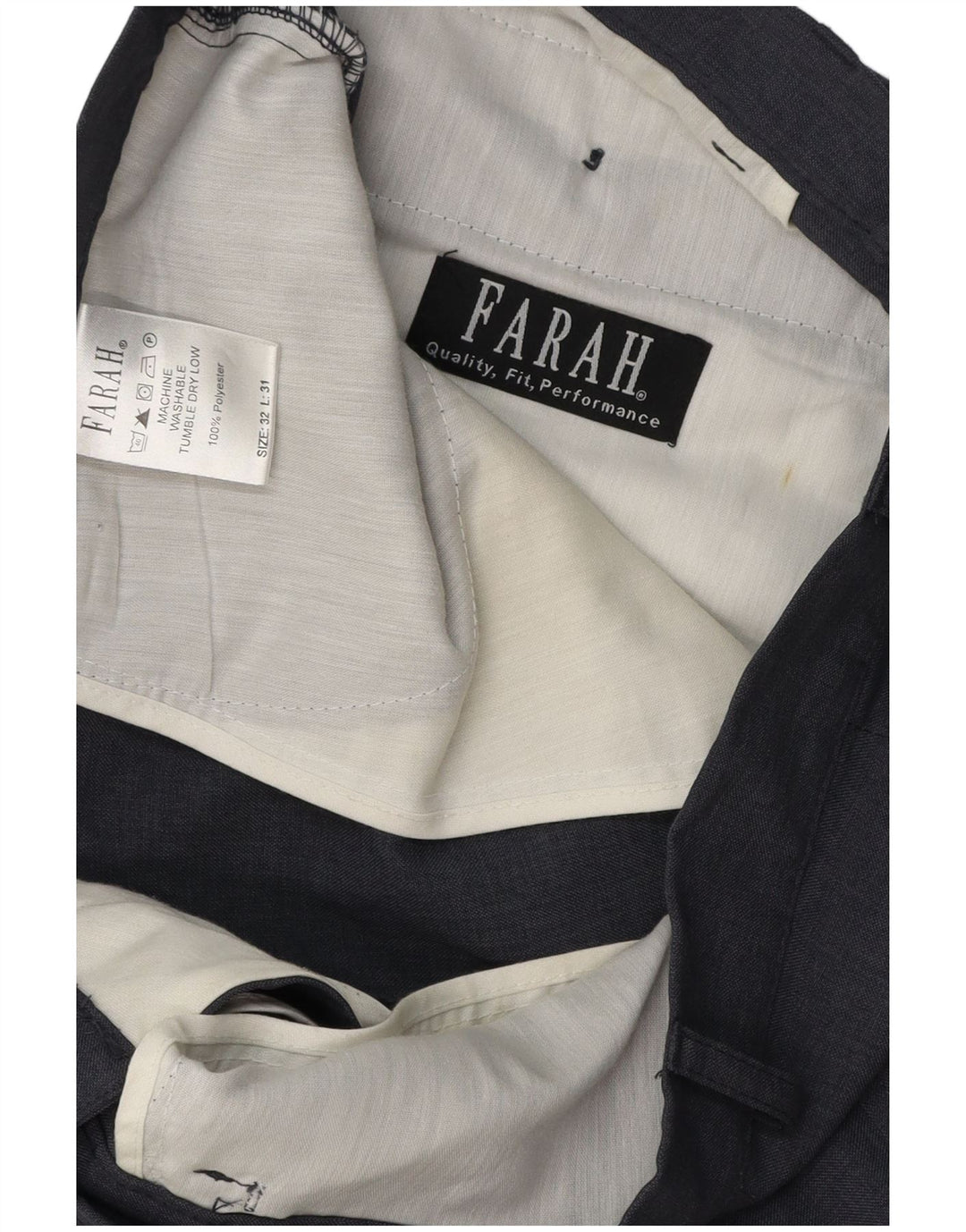 Pantaloni casual dritti da uomo FARAH W32 L31 Poliestere grigio