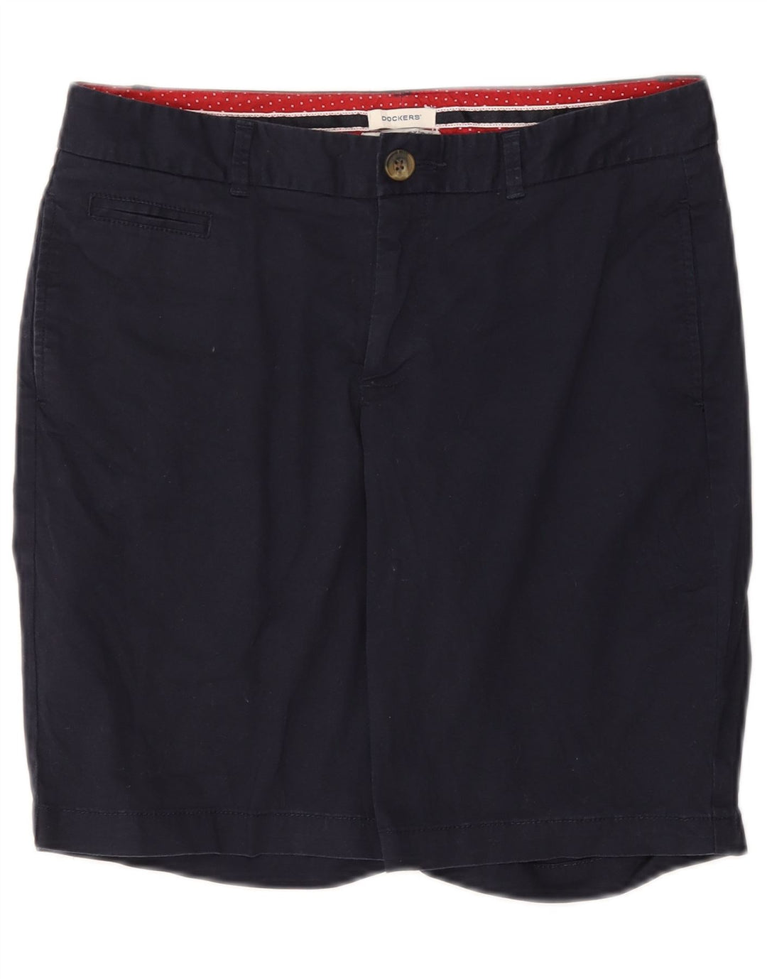 DOCKERS Pantaloncini chino leggermente curvy da donna US 6 medi W30 blu navy