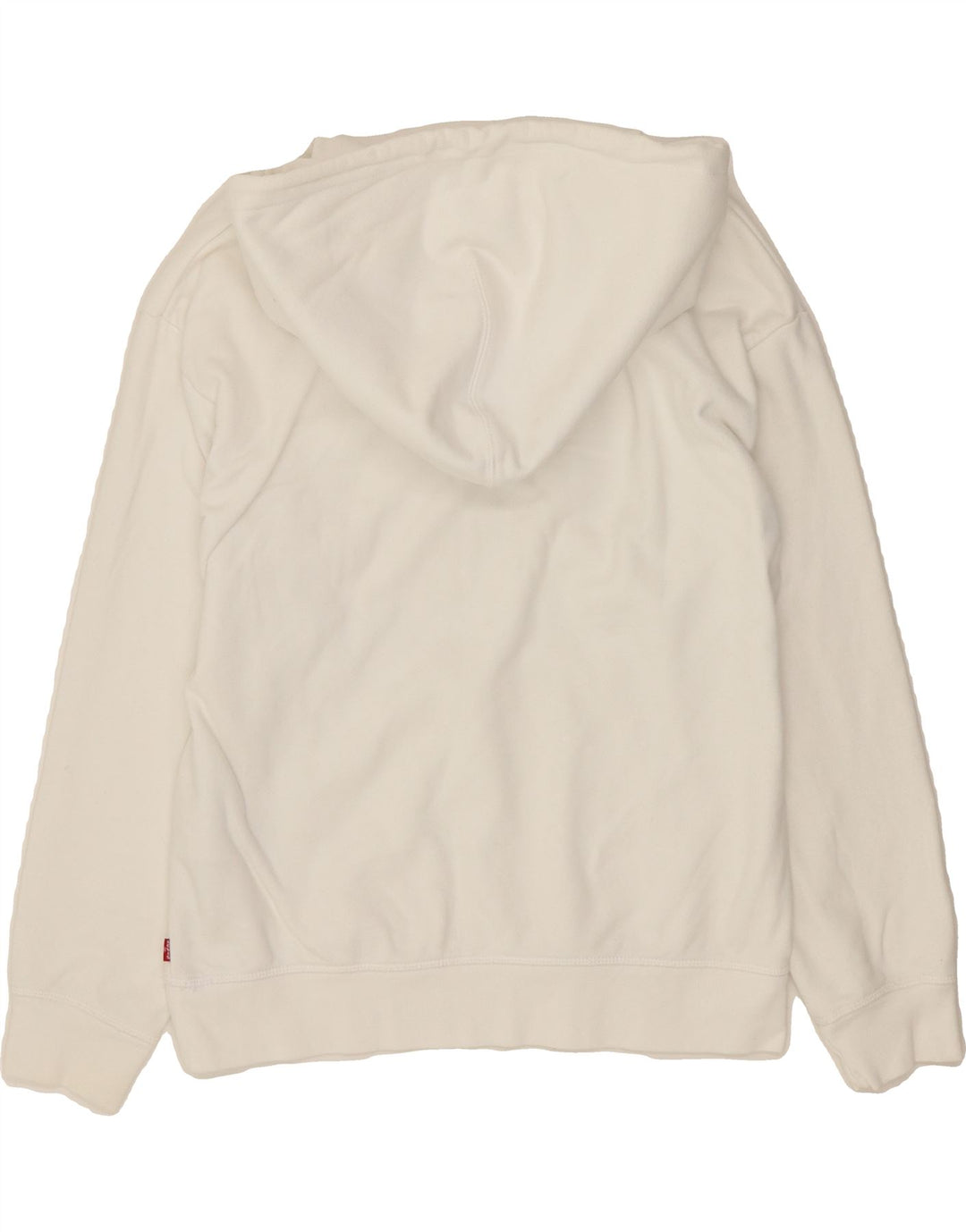 LEVI'S Mens Graphic Hoodie Jumper Small White Cotton Vintage Levi's and Second-Hand Levi's from Messina Hembry 