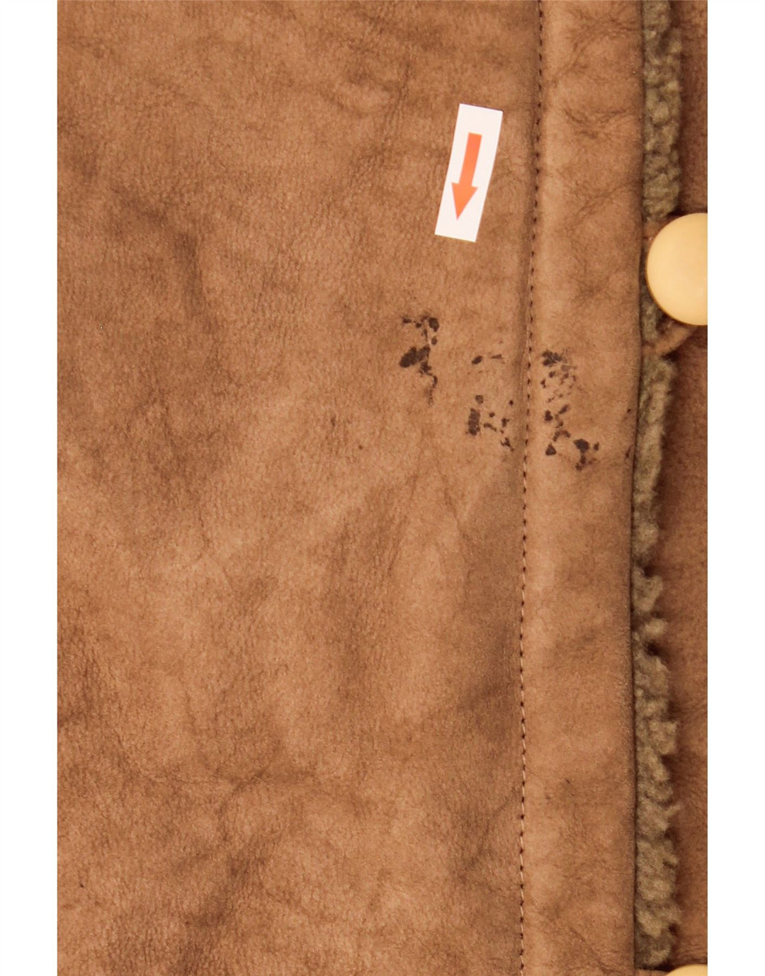 Cappotto in shearling vintage da donna IT 44 in pelle marrone medio