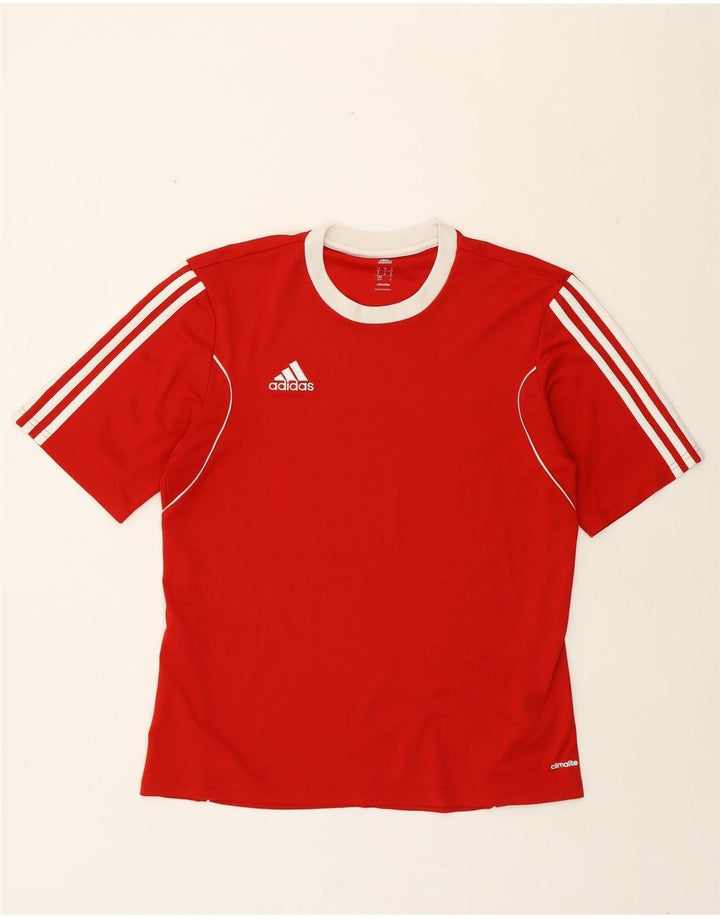 T-shirt Adidas Climalite da uomo Top in poliestere rosso medio