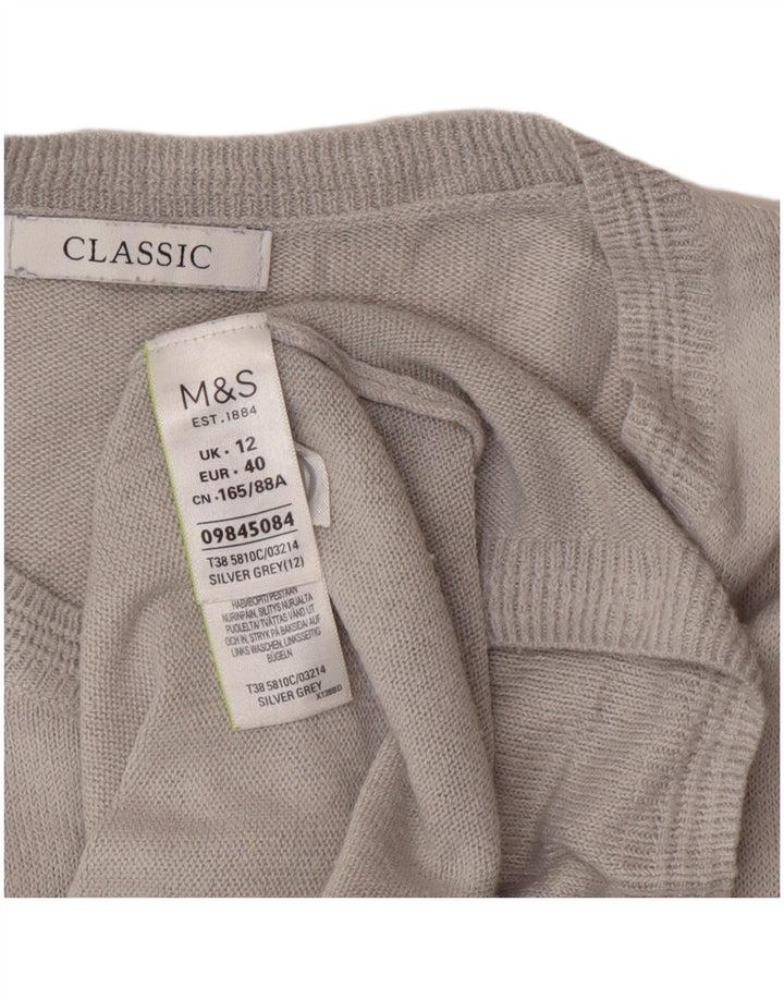 Maglione cardigan da donna Marks & Spencer UK 12 Acrilico grigio medio