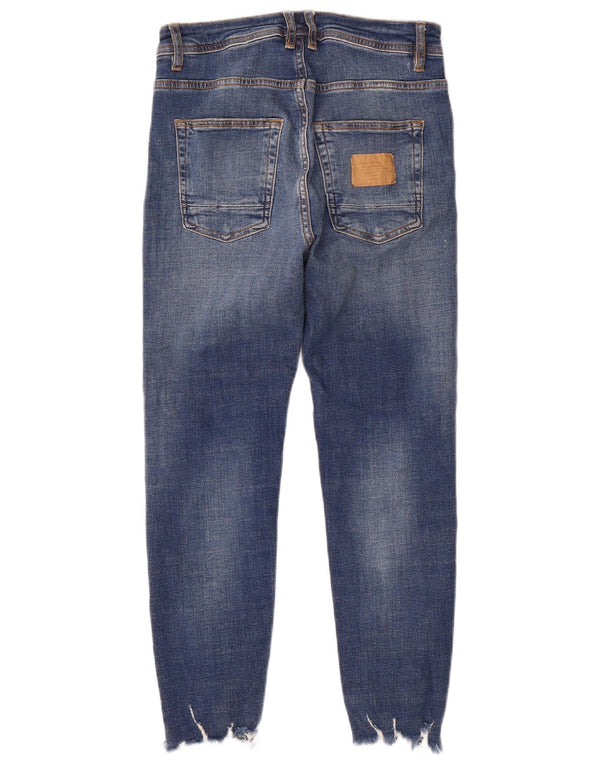 Jeans slim invecchiati da uomo Zara EU 38 Small W30 L26 cotone blu
