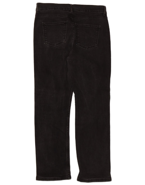 Marks & Spencer Womens Straight Jeans UK 14 Large W32 L27 Black Cotton