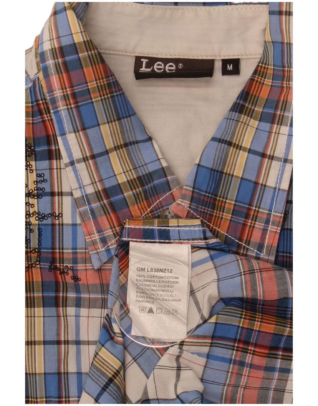Camicia a maniche corte grafica da uomo Lee in cotone a quadri multicolore medio
