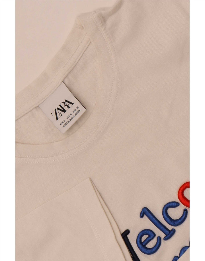T-shirt grafica da uomo Zara Top piccola bianca