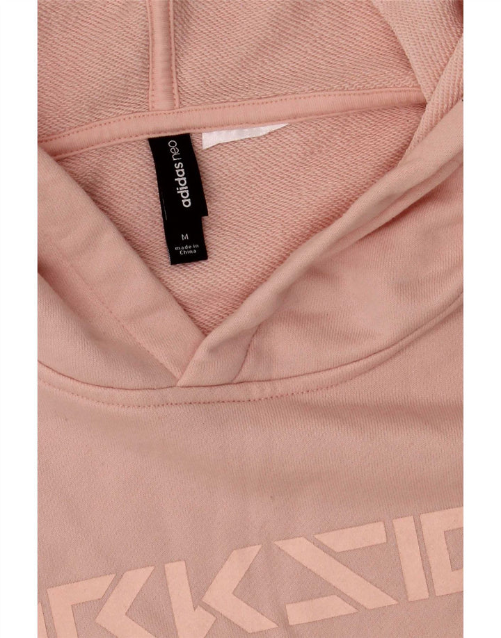 Felpa con cappuccio oversize grafica Adidas da donna UK 14 rosa medio