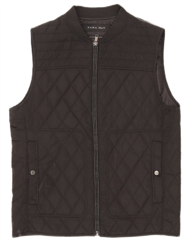 Gilet trapuntato da uomo Zara UK 38 medio nero poliestere