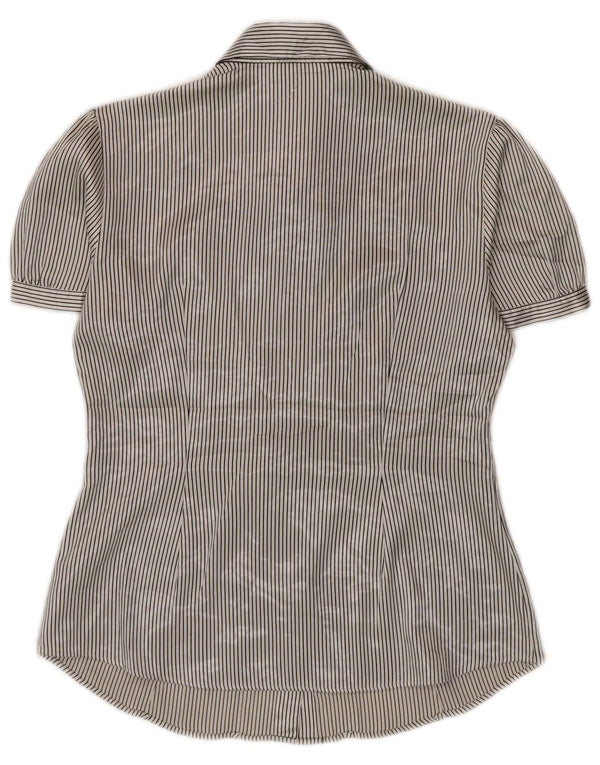 Camicetta camicia da donna Marks & Spencer UK 10 piccolo gessato beige
