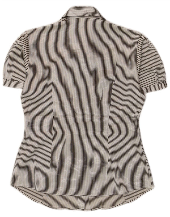 Camicetta camicia da donna Marks & Spencer UK 10 piccolo gessato beige