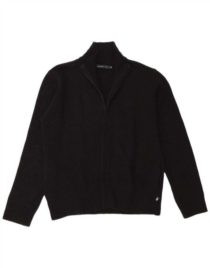Maglione cardigan da uomo Dockers XL in lana d'agnello nera