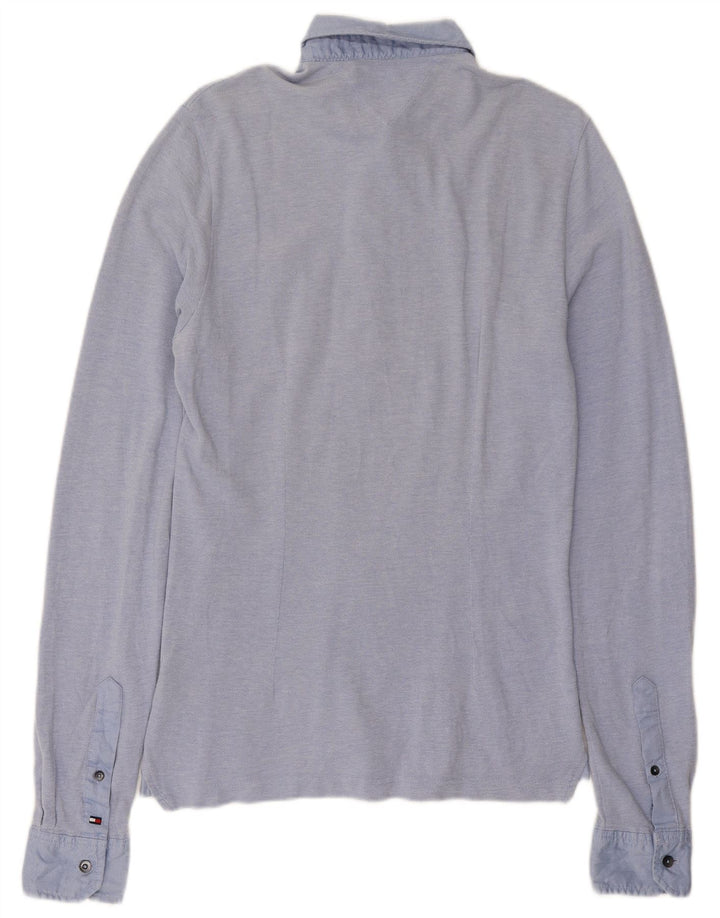 TOMMY HILFIGER Mens Pullover Shirt Medium Blue Cotton