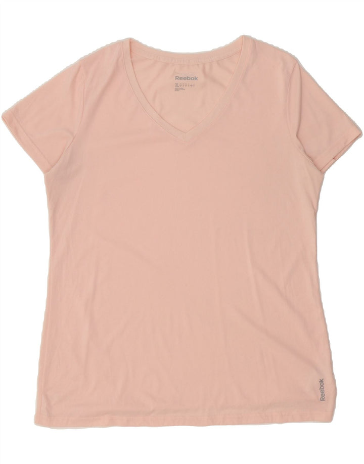 REEBOK Womens T-Shirt Top UK 16 Large Pink Polyester Vintage Reebok and Second-Hand Reebok from Messina Hembry 