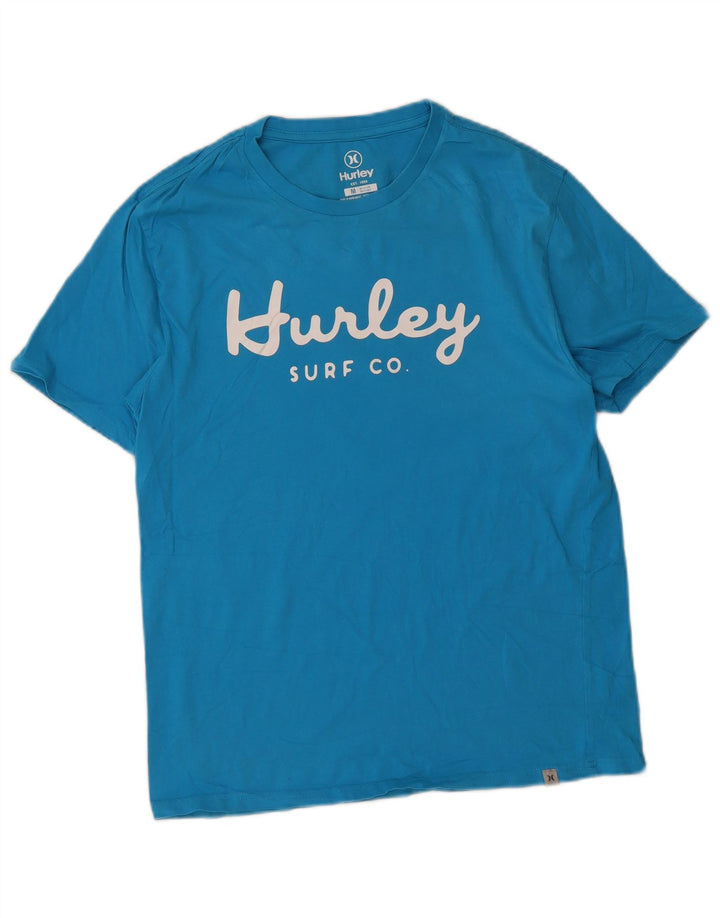 T-shirt grafica da uomo Hurley Top in cotone blu medio