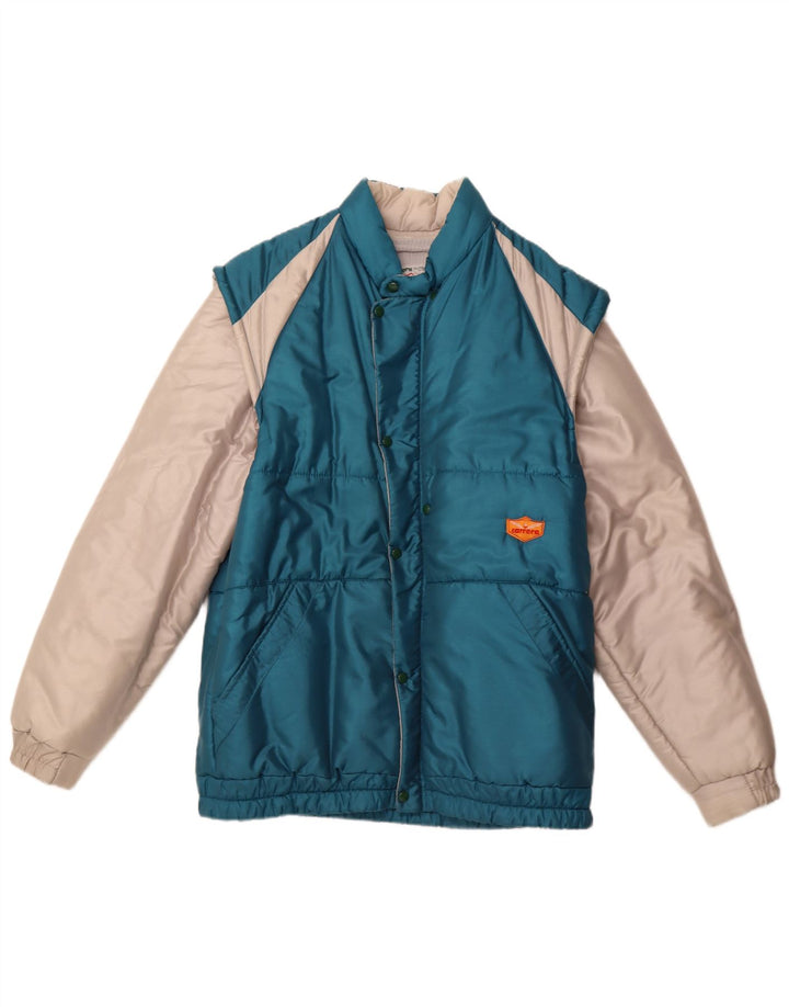 CARRERA Giacca imbottita da uomo UK 40 Large Blu Colourblock Poliestere