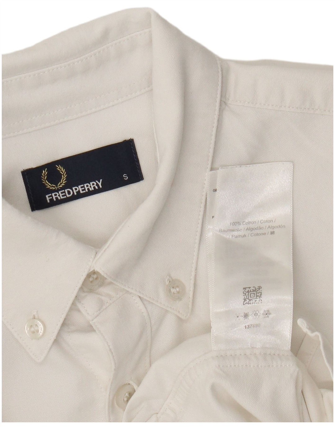 Camicia da uomo Fred Perry piccola in cotone bianco