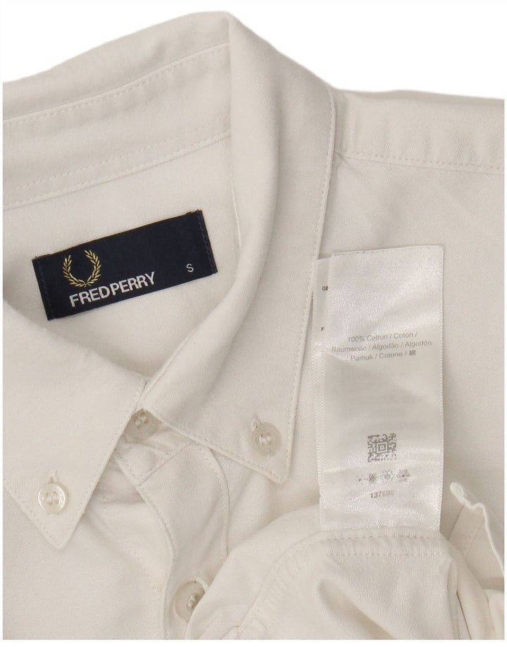 Camicia da uomo Fred Perry piccola in cotone bianco