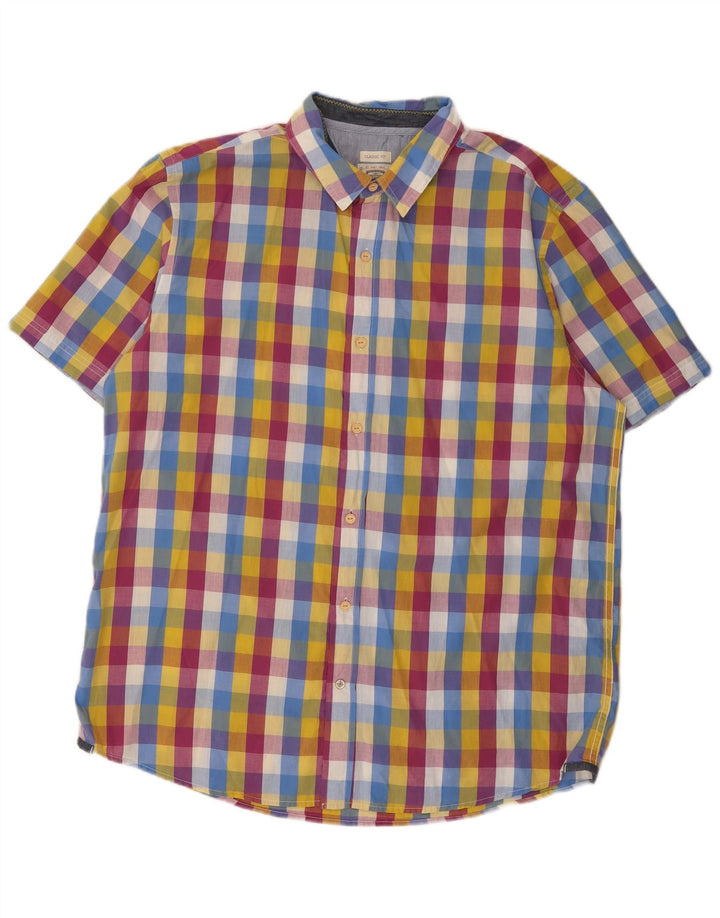 Camicia da uomo a maniche corte Classic Fit di White Stuff XL a quadretti multicolore