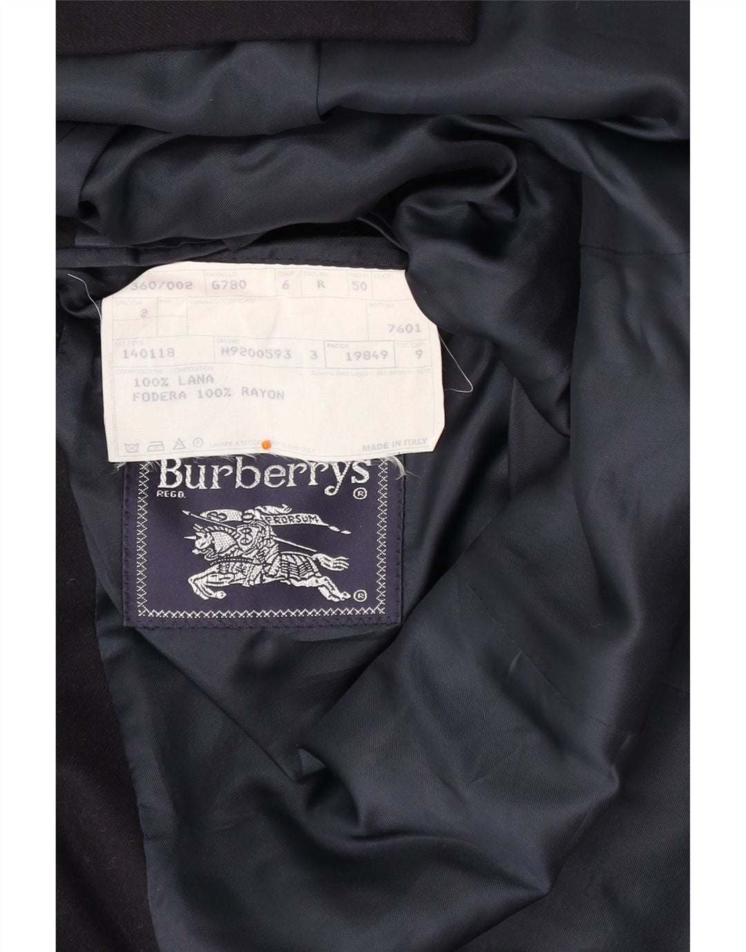 BURBERRYS Giacca blazer da uomo a 2 bottoni IT 50 media blu navy in lana