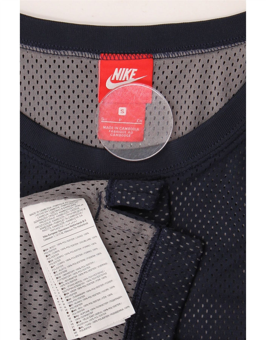 Canotta grafica da uomo NIKE piccola in poliestere blu navy