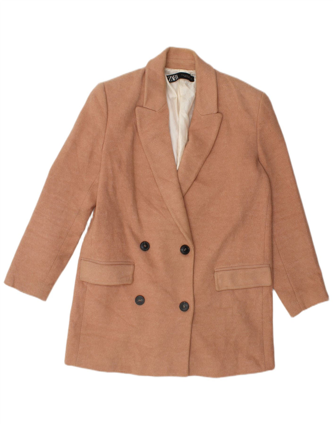 Cappotto doppiopetto oversize da donna Zara UK 6 XS cotone rosa