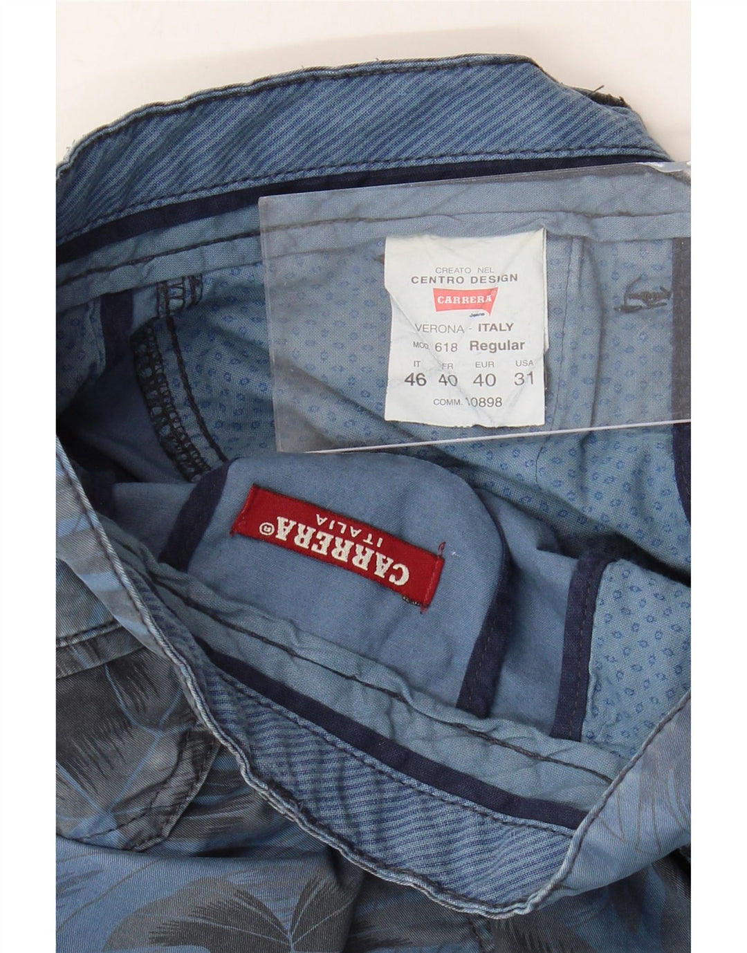 Pantaloncini cargo da uomo Carrera IT 46 Small W31 Cotone floreale blu
