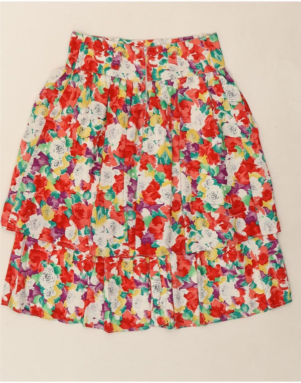 BETTY BARCLAY Womens Tiered Skirt UK 16 Large W26 Multicoloured Floral