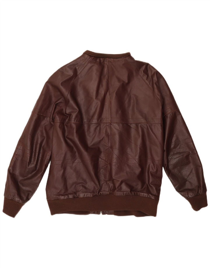 Giacca in pelle da uomo VINTAGE UK 38 Borgogna media
