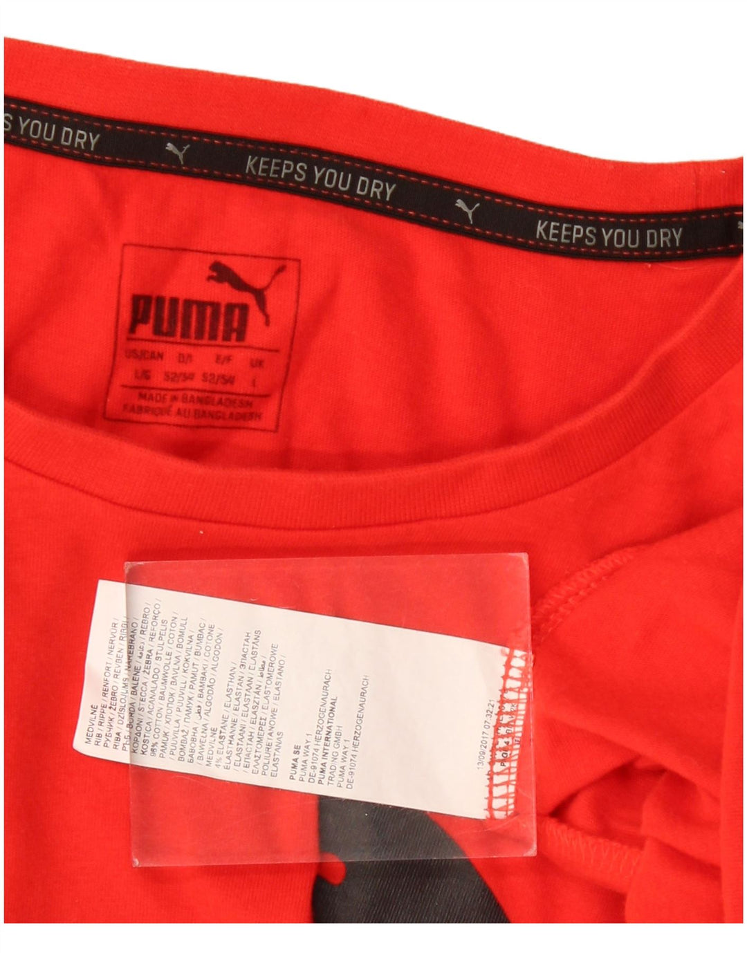 T-shirt grafica da uomo Puma Top grande in cotone rosso