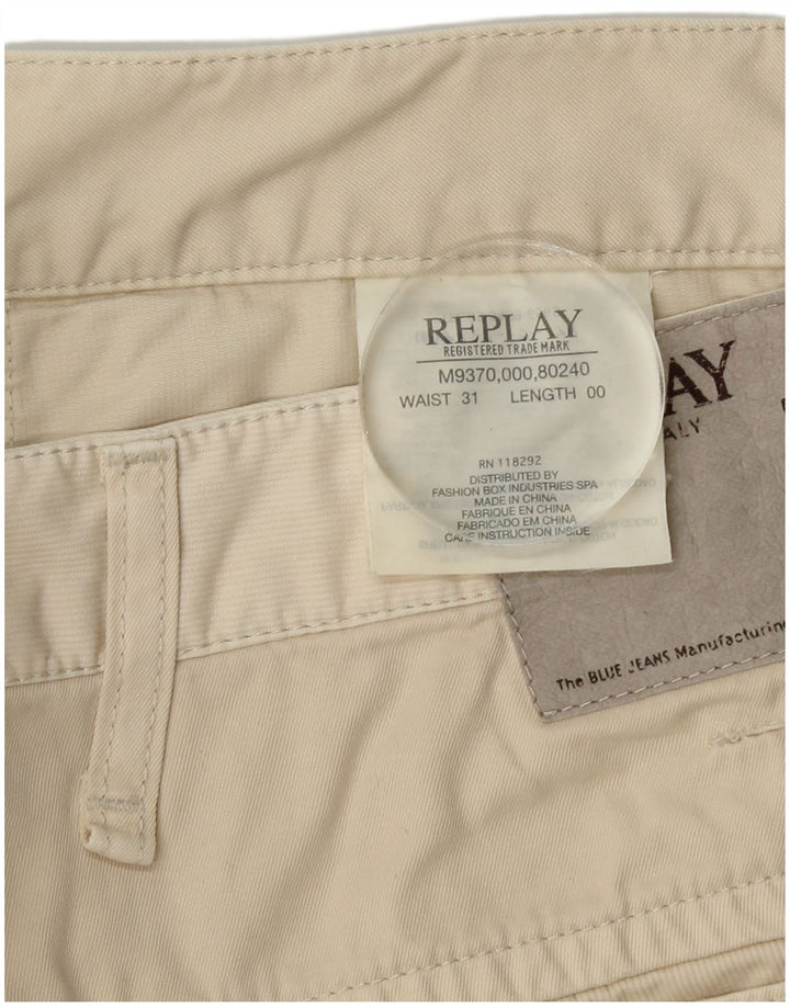REPLAY Pantaloncini casual da uomo W31 cotone bianco sporco medio