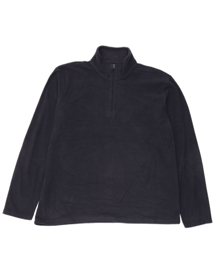 Mountain Warehouse Maglione in pile da uomo con collo con zip, grande, in poliestere blu navy