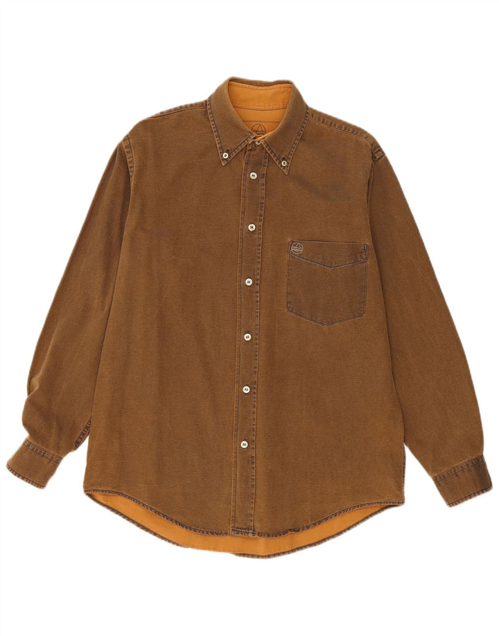 Camicia da velaio da uomo Murphy & Nye in cotone marrone medio