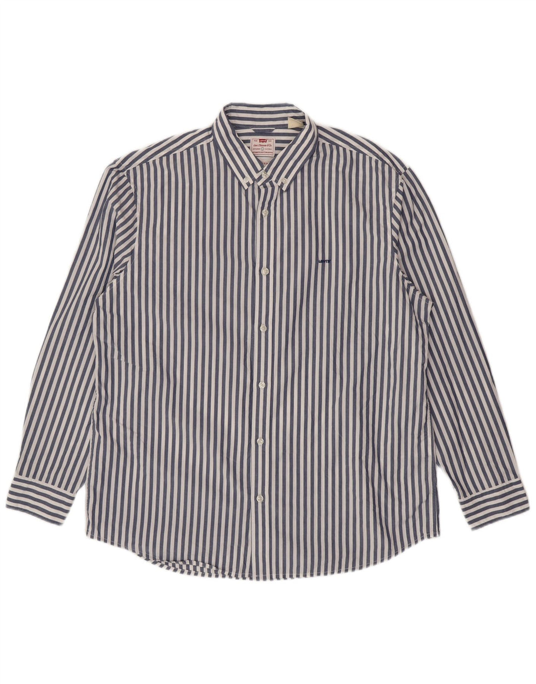 Camicia rilassata da uomo Levi's Large in cotone gessato blu