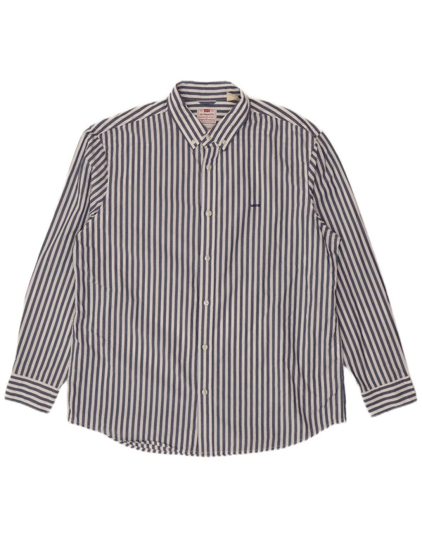 Camicia rilassata da uomo Levi's Large in cotone gessato blu